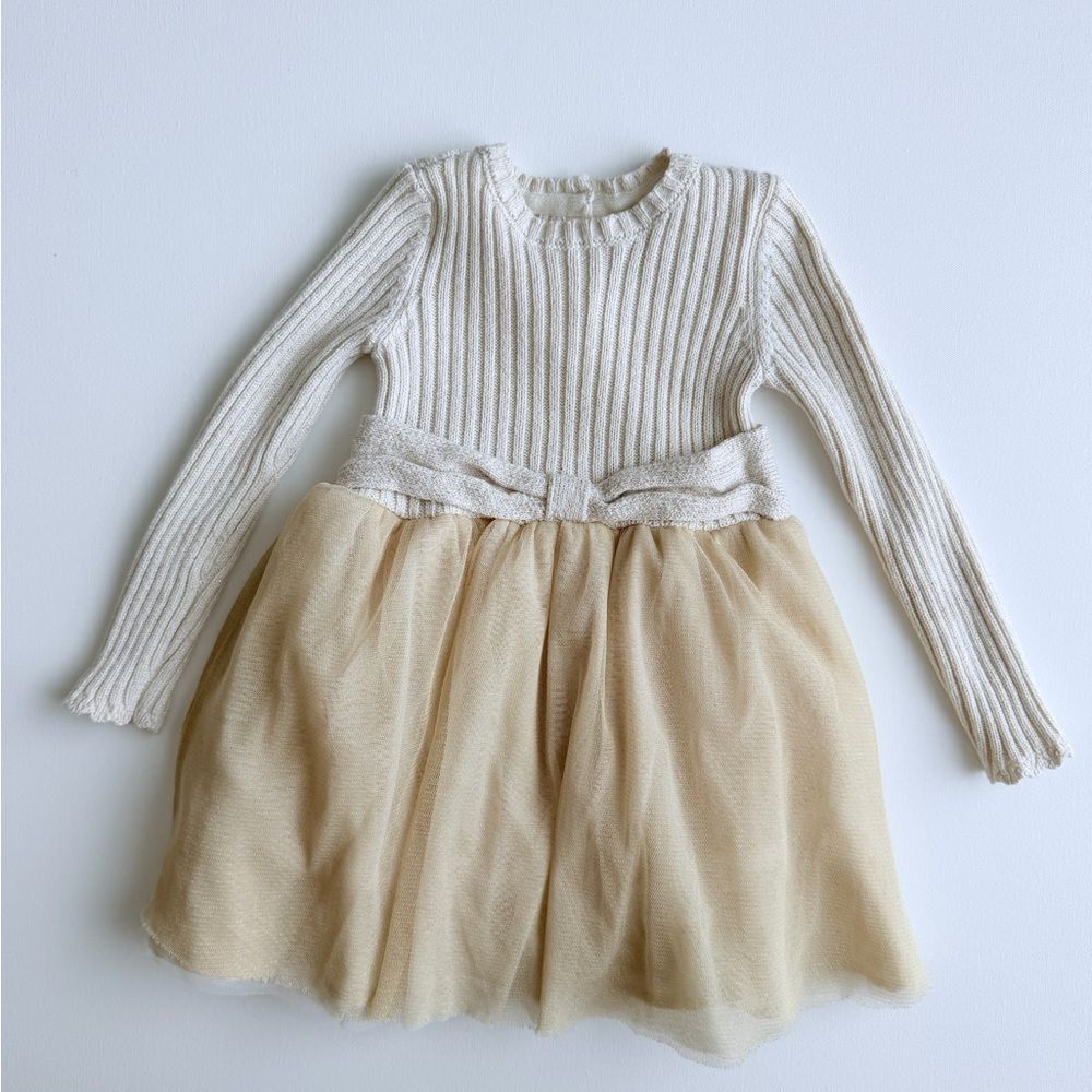 cupcakes & cashmere Cream and Tan Formal Kids Dress